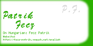 patrik fecz business card